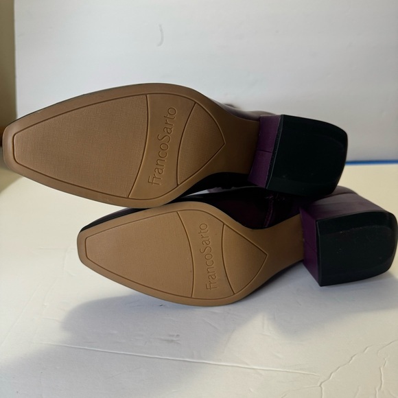 Franco Sarto Jaxine Plum Leather Mid Boots Size 8.5M New - Picture 7 of 7